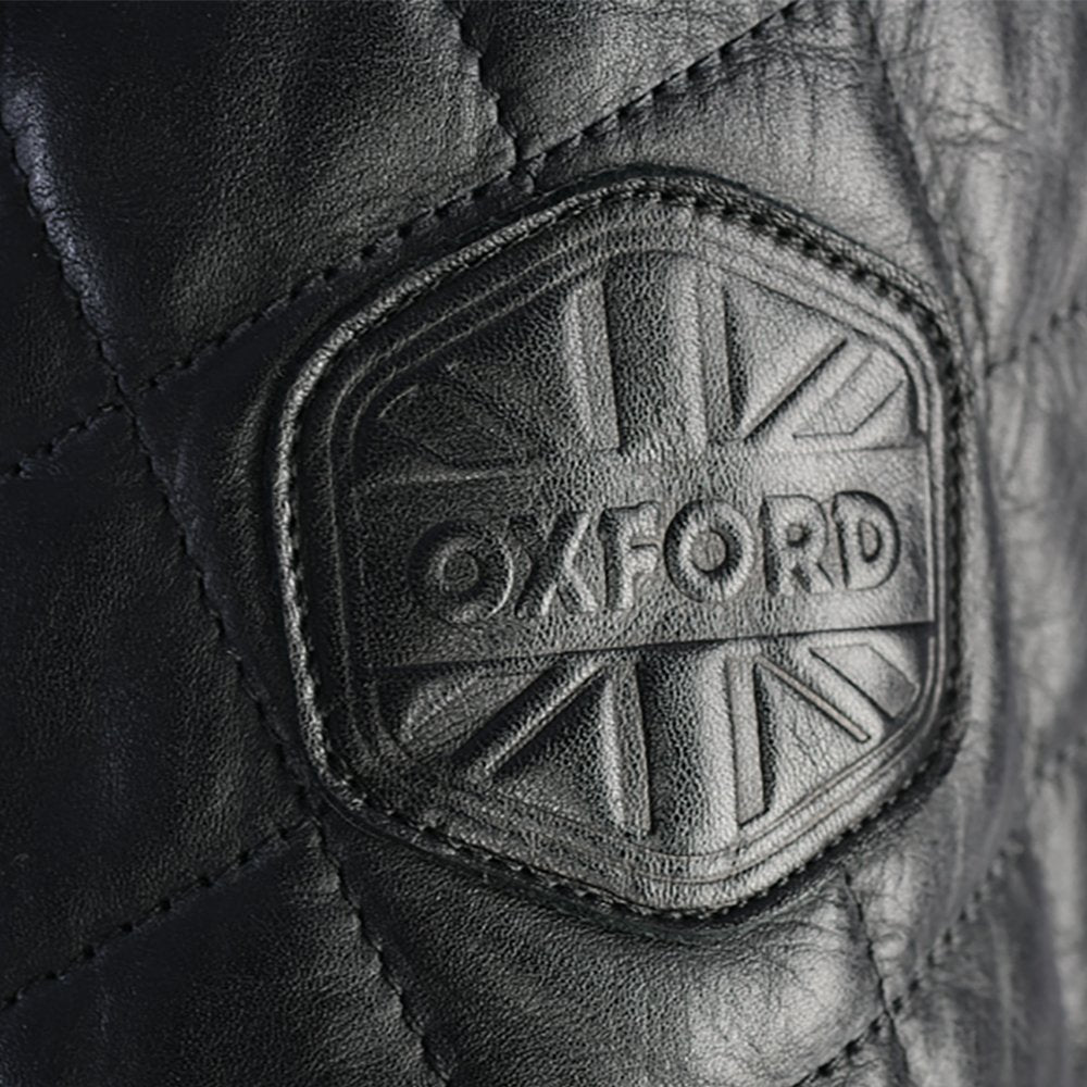 Oxford Route 73 2.0 Men's Leather Motorcycle Jacket Black