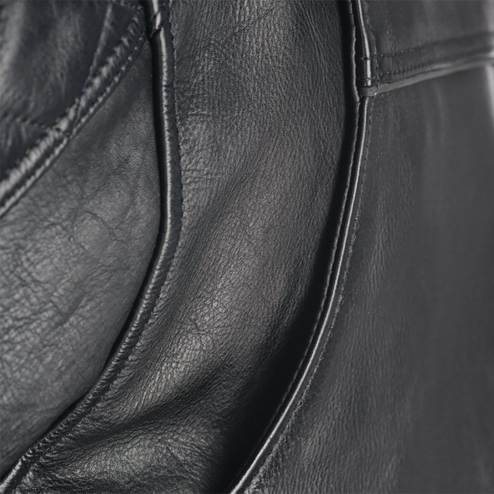 Oxford Route 73 2.0 Men's Leather Motorcycle Jacket Black