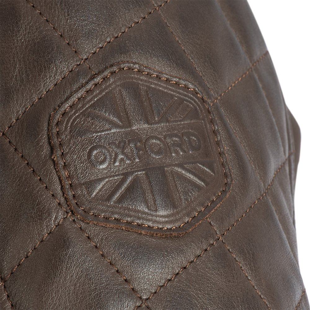 Oxford Route 73 2.0 Men's Leather Motorcycle Jacket Brown