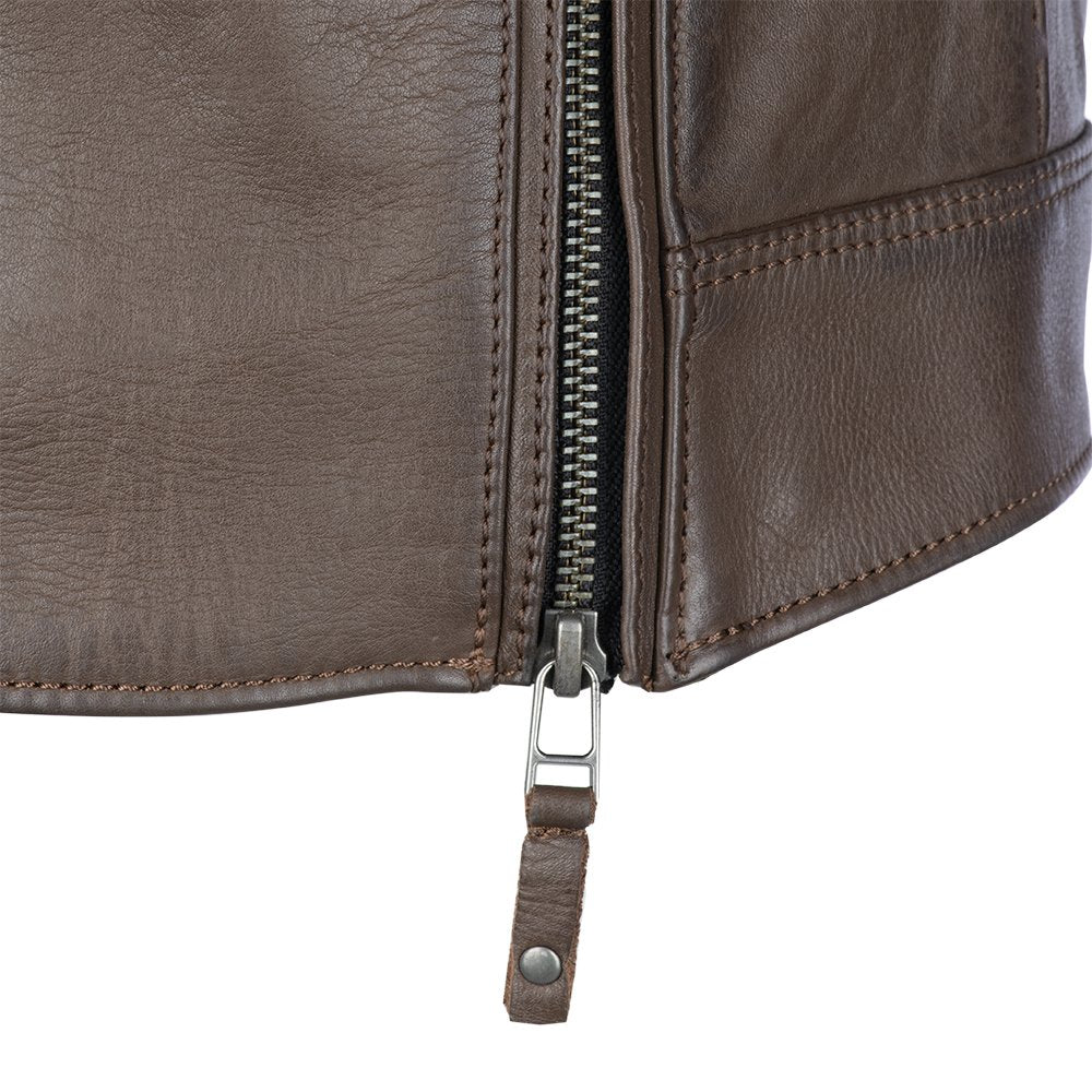 Oxford Route 73 2.0 Men's Leather Motorcycle Jacket Brown