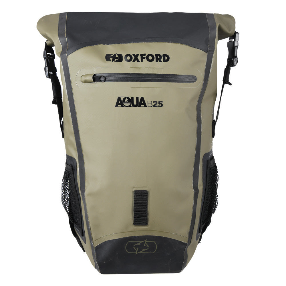 Oxford Aqua B-25 Waterproof Motorcycle Motorbike BackPack 25L Khaki/Black