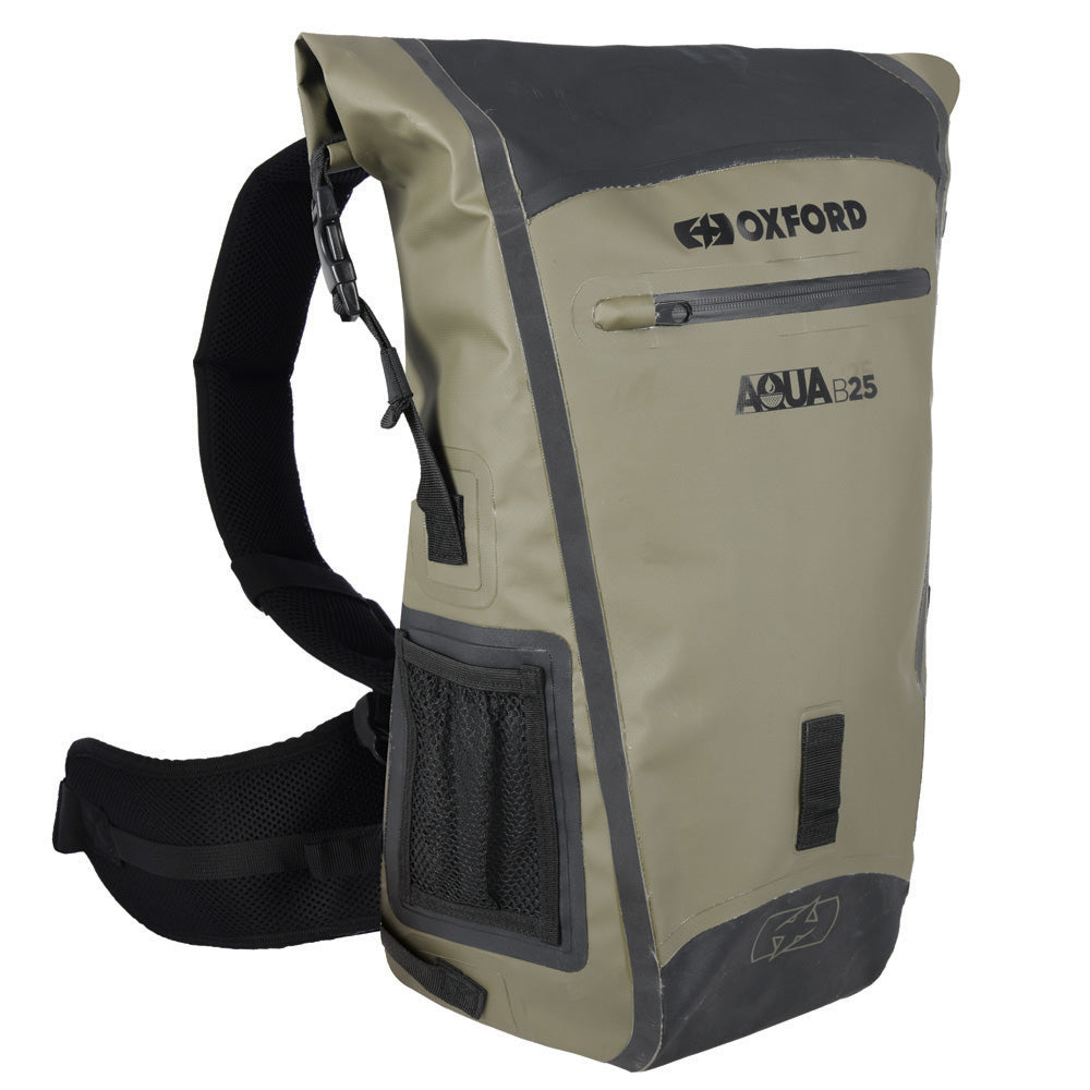 Oxford Aqua B-25 Waterproof Motorcycle Motorbike BackPack 25L Khaki/Black