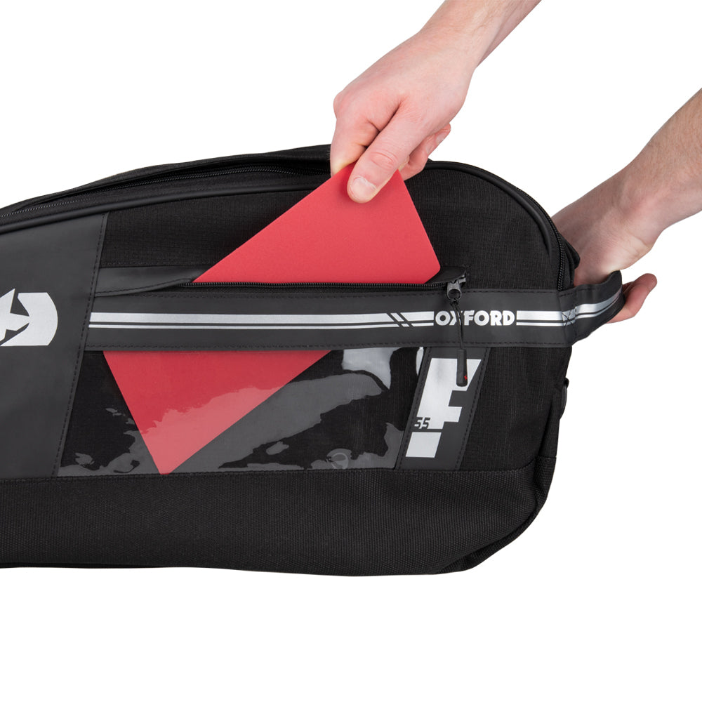 Oxford OL444 F1 Pannier Motorcycle Strap On Saddlebags Small 45L Black Pair