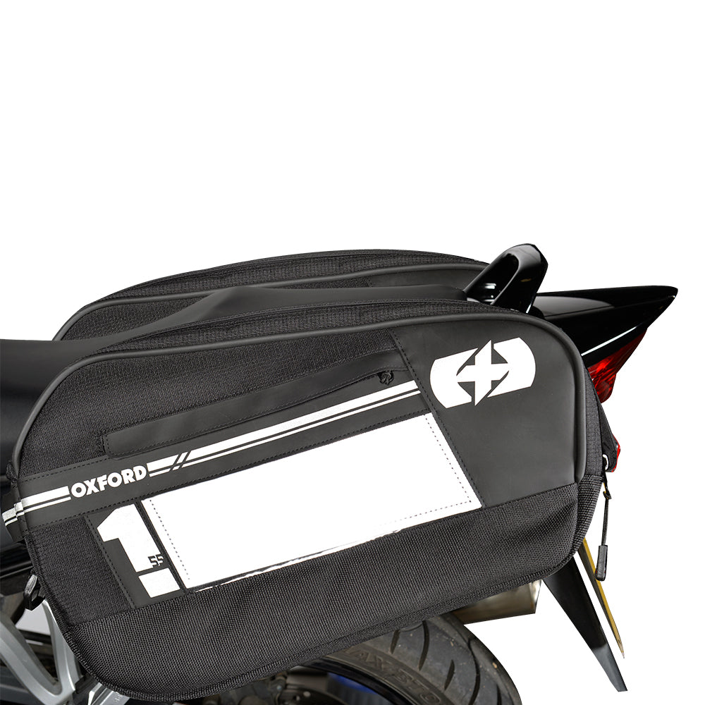 Oxford OL445 F1 Pannier Motorcycle Strap On Saddlebags Large 55L Black Pair