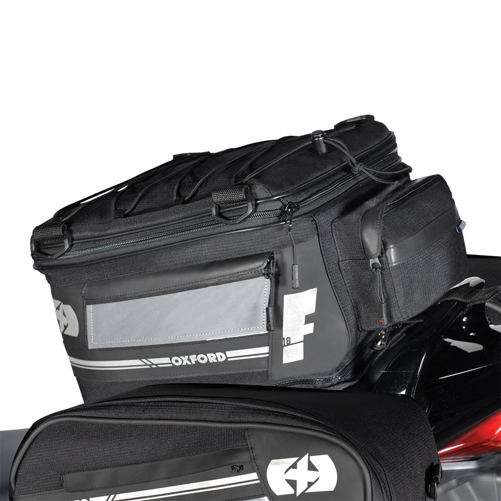 Oxford OL448 F1 Small Motorcycle Motorbike Tail Pack with Zip Base 18L Black