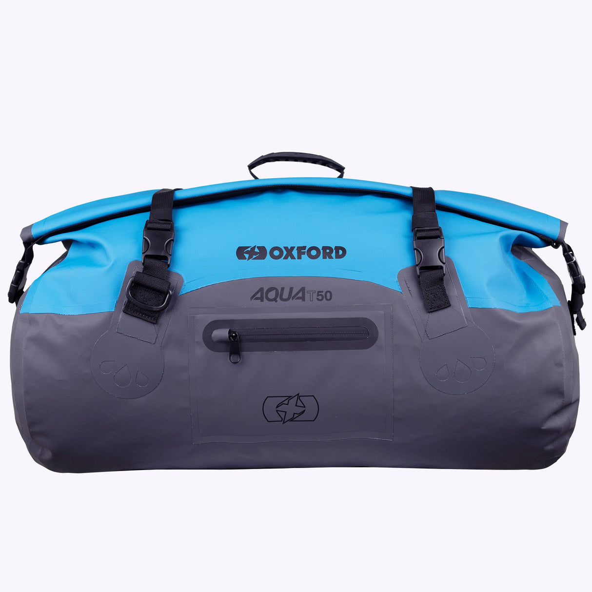 Oxford AQUA T-50 Waterproof Motorcycle Motorbike Roll Bag 50L Blue/Grey