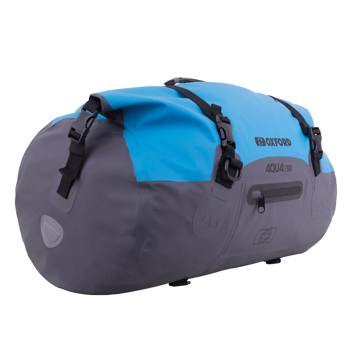 Oxford AQUA T-50 Waterproof Motorcycle Motorbike Roll Bag 50L Blue/Grey