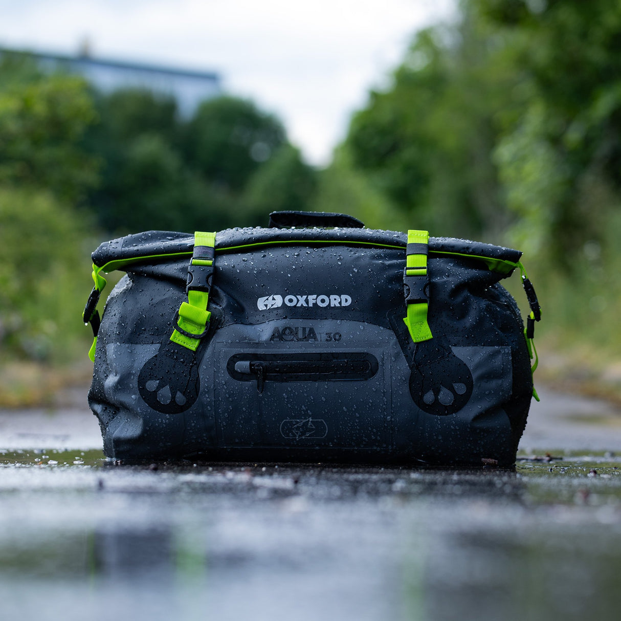 Oxford AQUA T-30 Waterproof Motorcycle Motorbike Roll Bag 30L Black/Grey/Fluo