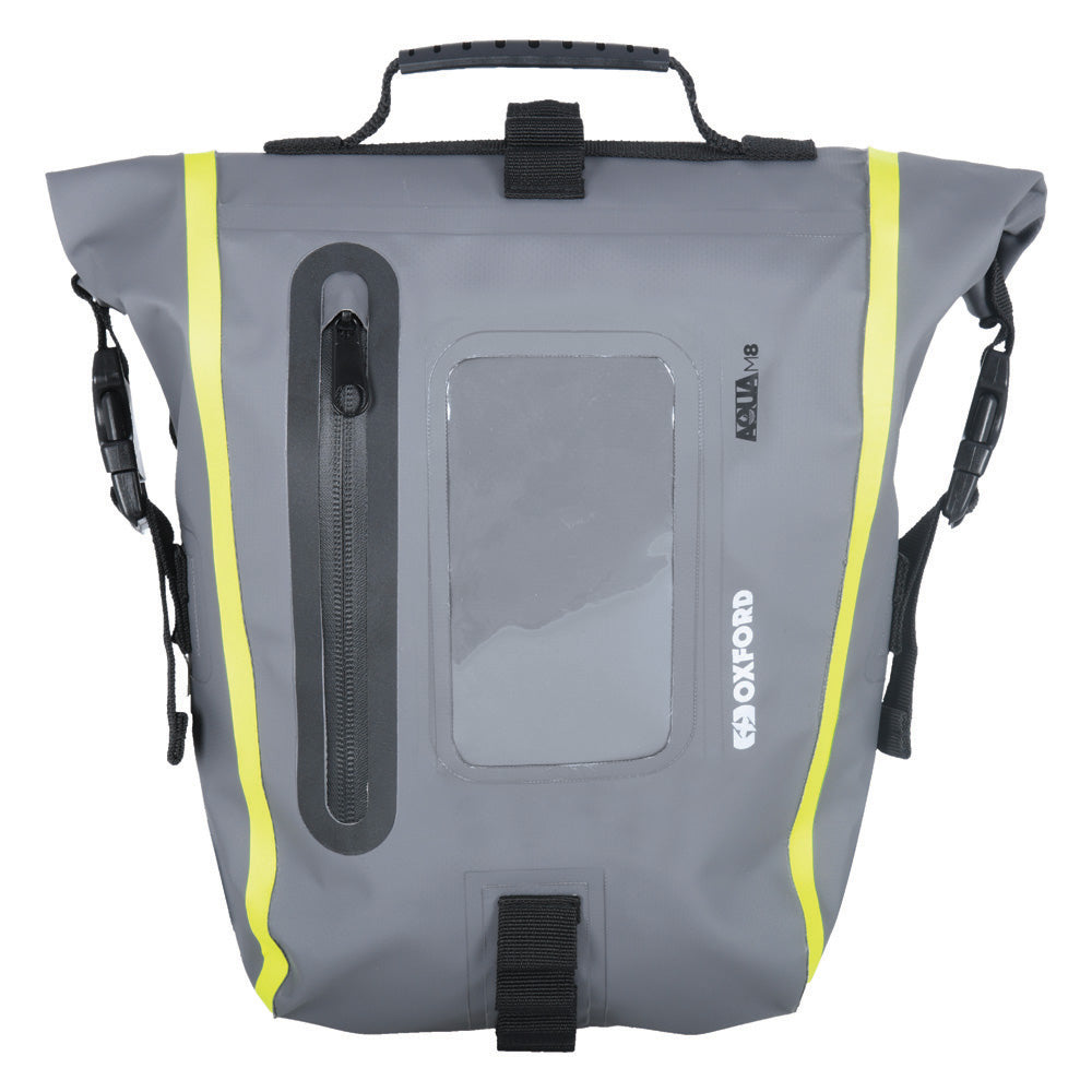 Oxford Aqua M8 Motorcycle Motorbike Luggage Tank Bag 8L Black/Grey/Fluo