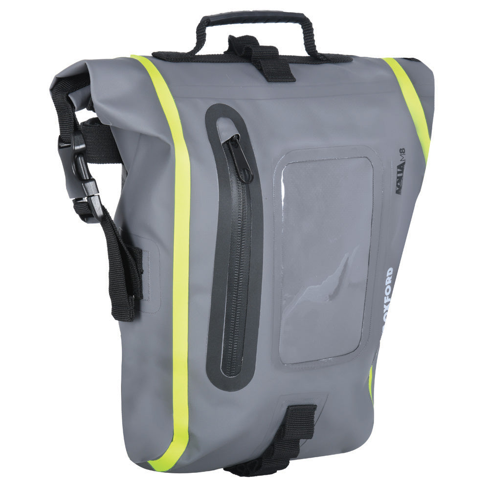 Oxford Aqua M8 Motorcycle Motorbike Luggage Tank Bag 8L Black/Grey/Fluo