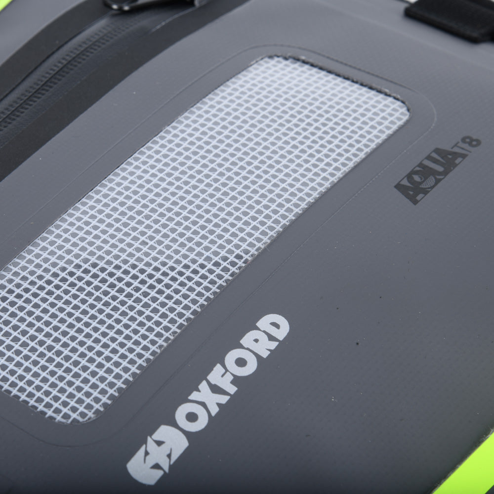 Oxford Aqua T8 Motorcycle Motorbike Luggage Tail Bag 8L Black/Grey/Fluo