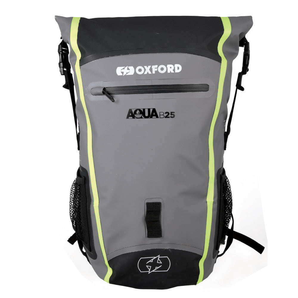Oxford Aqua B-25 Waterproof Motorcycle Motorbike BackPack 25L Black/Grey/Fluo