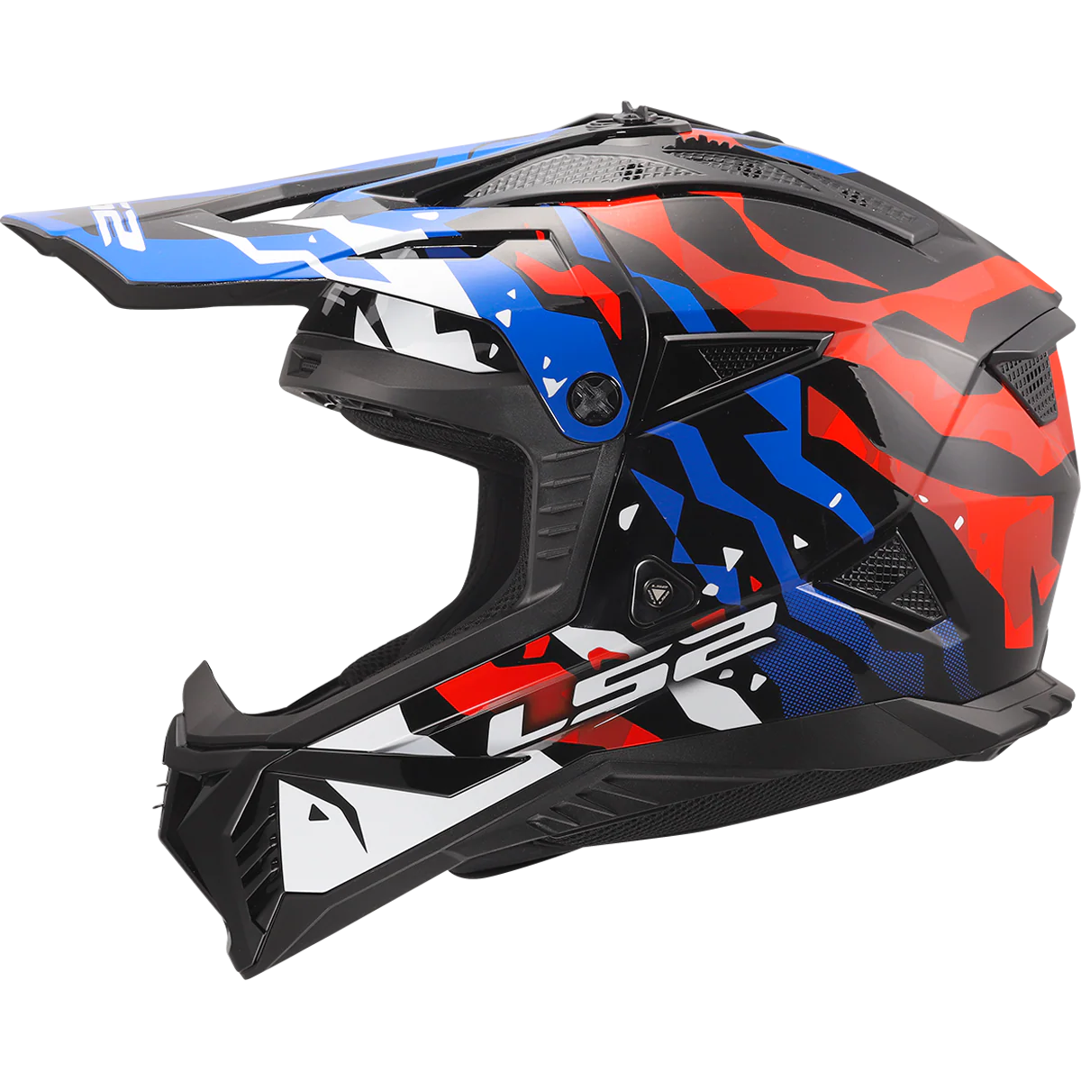 LS2 MX708 Fast II Grotesk White Blue Red Helmet