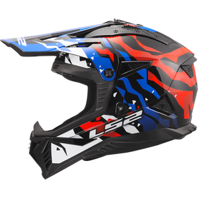 LS2 MX708 Fast II Grotesk White Blue Red Helmet