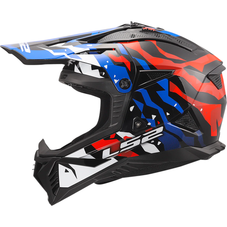 LS2 MX708 Fast II Grotesk White Blue Red Helmet