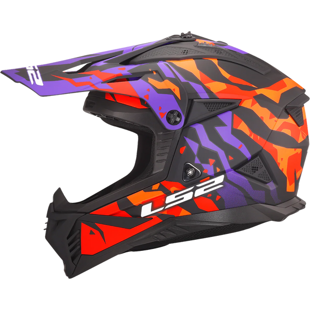LS2 MX708 Fast II Grotesk White Purple Orange Helmet