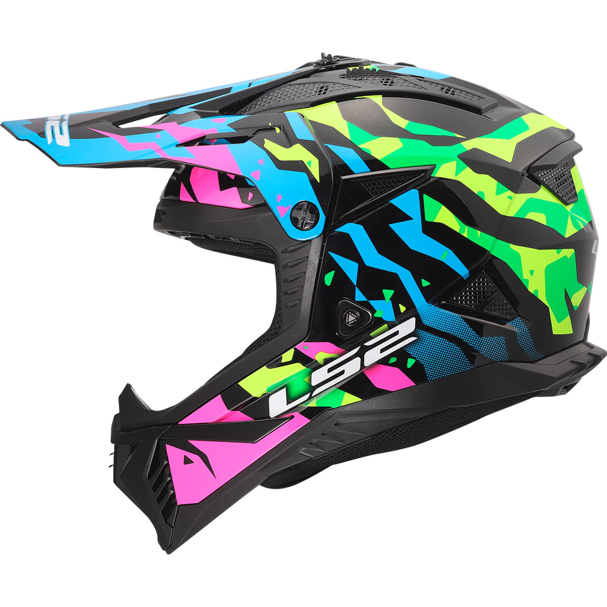 LS2 MX708 Fast II Grotesk Blue Pink Green Helmet