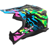 LS2 MX708 Fast II Grotesk Blue Pink Green Helmet