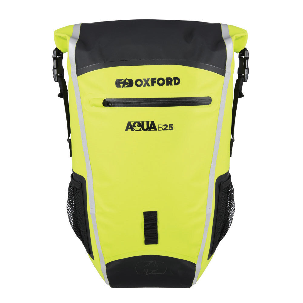 Oxford Aqua B-25 Waterproof Motorcycle Motorbike BackPack 25L Black/Fluo