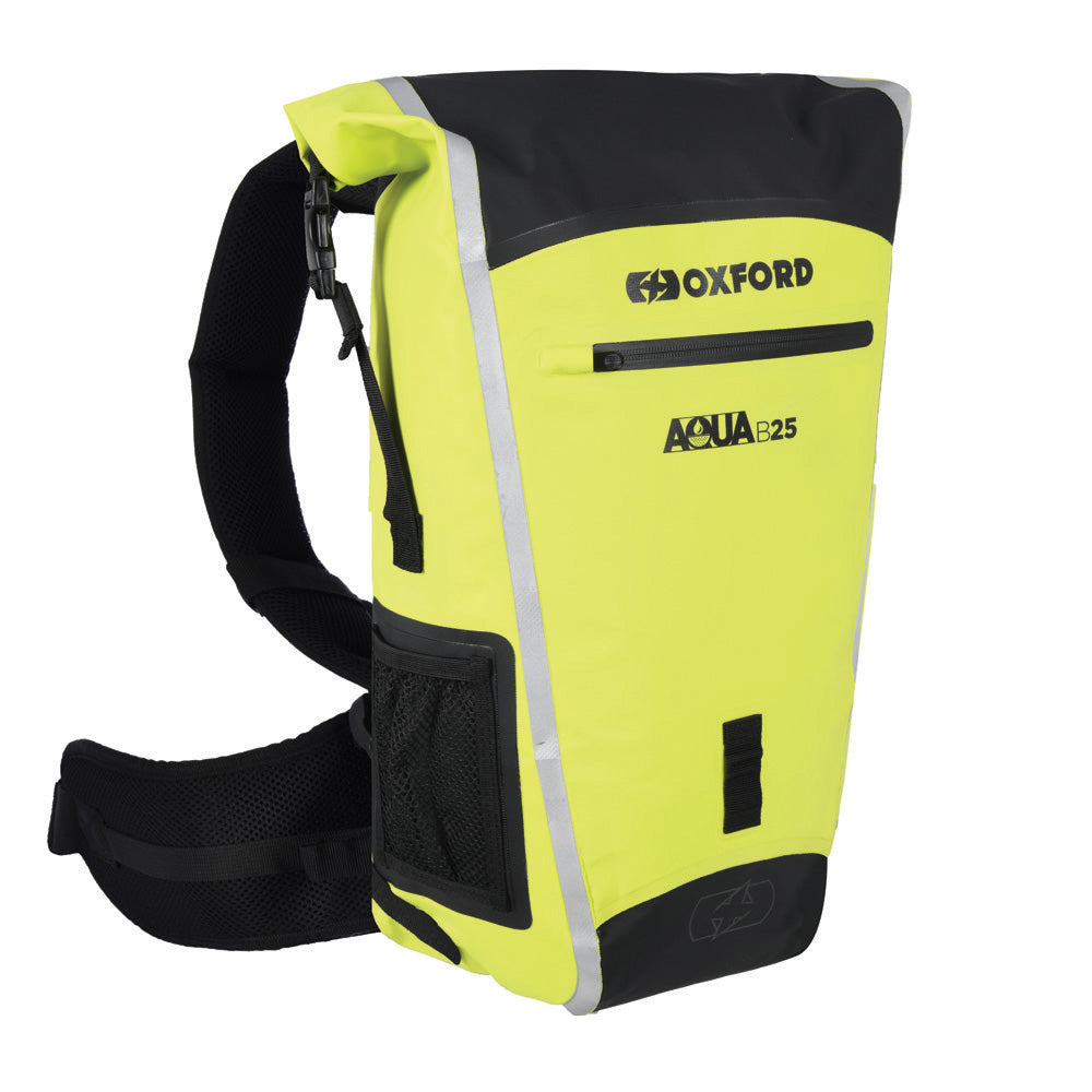Oxford Aqua B-25 Waterproof Motorcycle Motorbike BackPack 25L Black/Fluo