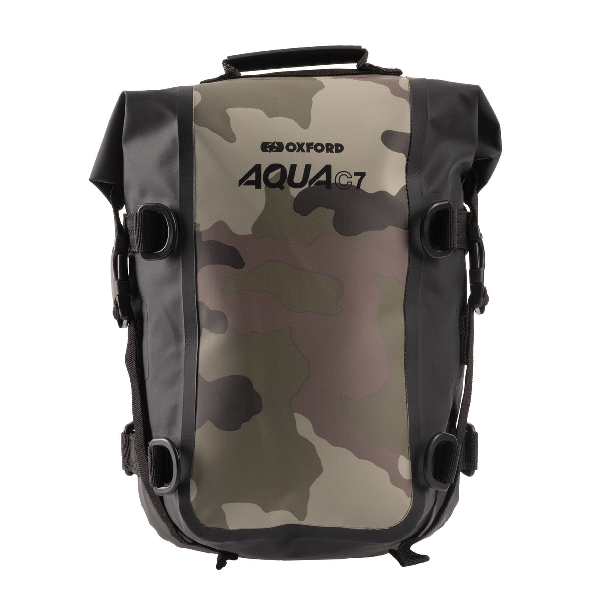 Oxford Aqua C7 Motorcycle Crash Bar Bag Motorbike Waterproof Roll Pack 7L Camouflage