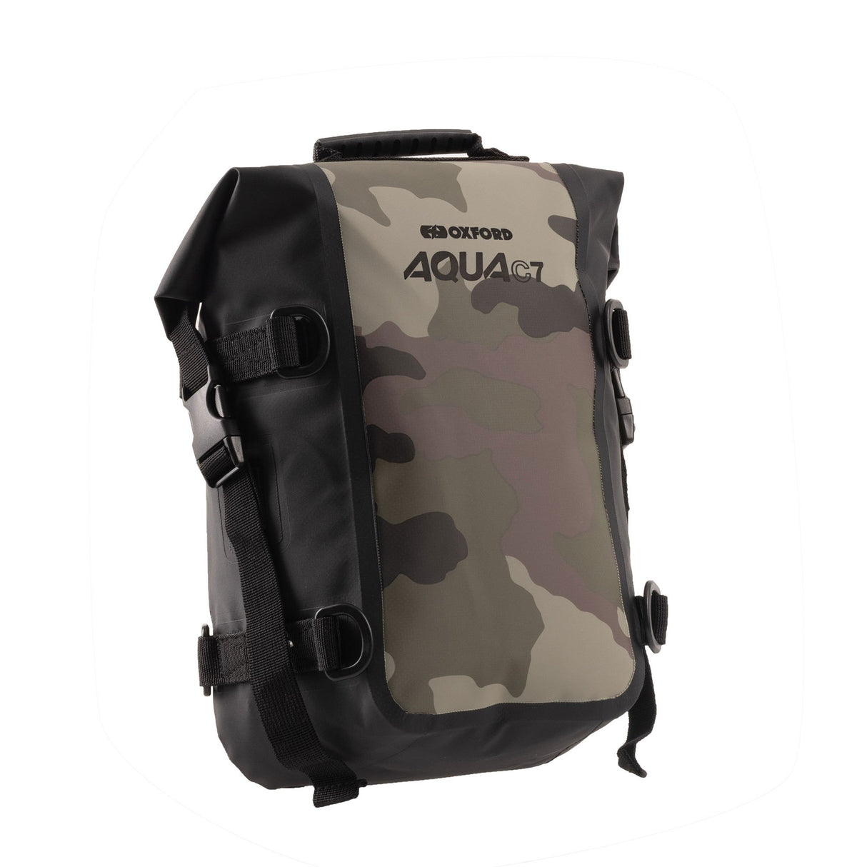 Oxford Aqua C7 Motorcycle Crash Bar Bag Motorbike Waterproof Roll Pack 7L Camouflage