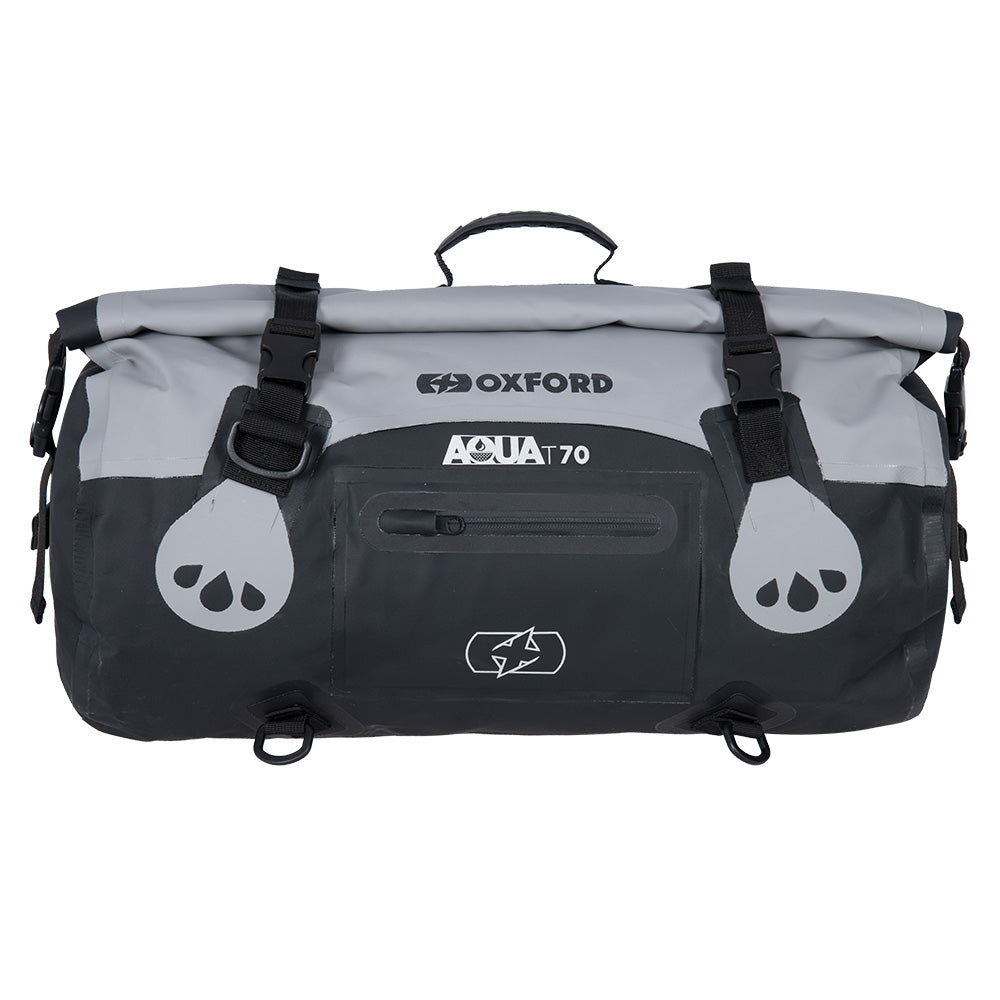 Oxford AQUA T-70 Waterproof Motorcycle Motorbike Roll Bag 70L Grey/Black
