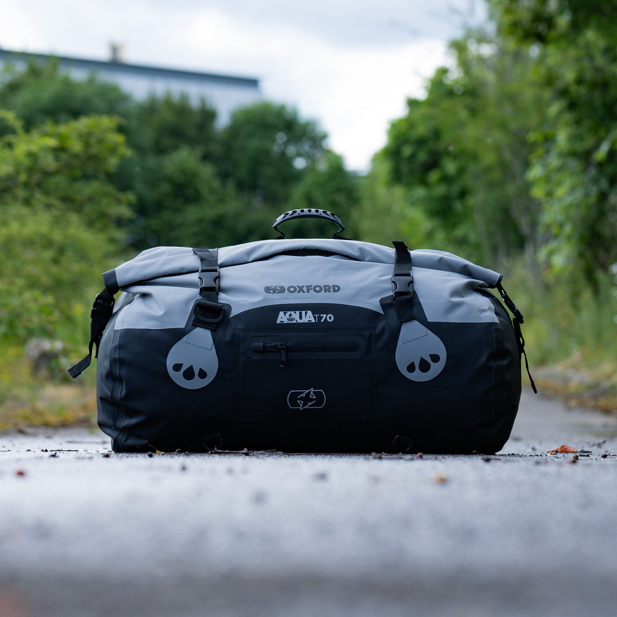 Oxford AQUA T-70 Waterproof Motorcycle Motorbike Roll Bag 70L Grey/Black