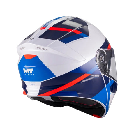 MT Genesis R SV Cheeky Gloss White Blue Red Motorcycle Flip Front Helmet