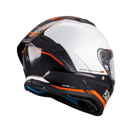 MT Stinger 2 Core Motorcycle Full Face Helmet Gls Black White Orange