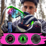 Muc Off V2 Helmet Visor Goggle Cleaner Microfibre Cloth Cleaning Kit with Bag