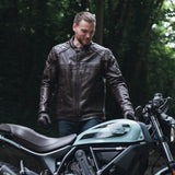Oxford Route 73 2.0 Men's Leather Motorcycle Jacket Brown
