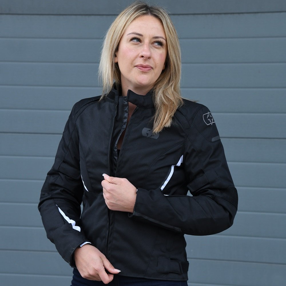 Oxford Iota 1.0 Ladies Motorcycle Jacket Tech Black/White