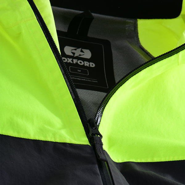 Oxford Rainseal Pro Waterproof Jacket - Black Grey Fluo