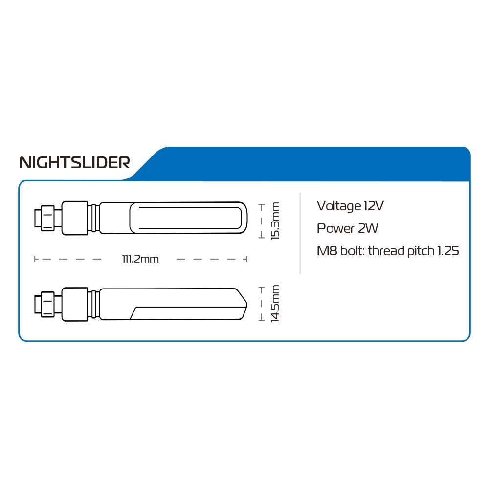 Oxford NightSlider EL360 - 3 in 1 Sequential Indicators REAR (incl. 2 resistors)