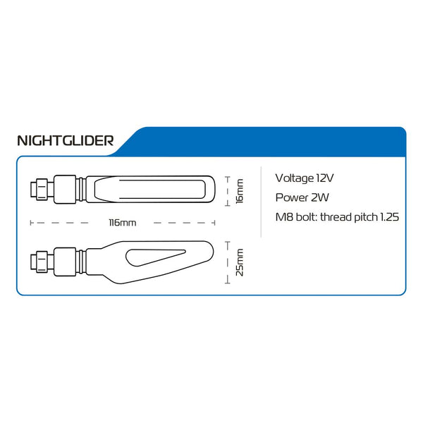 Oxford EL361 NightGlider - Sequential Indicators (incl. 2 resistors)