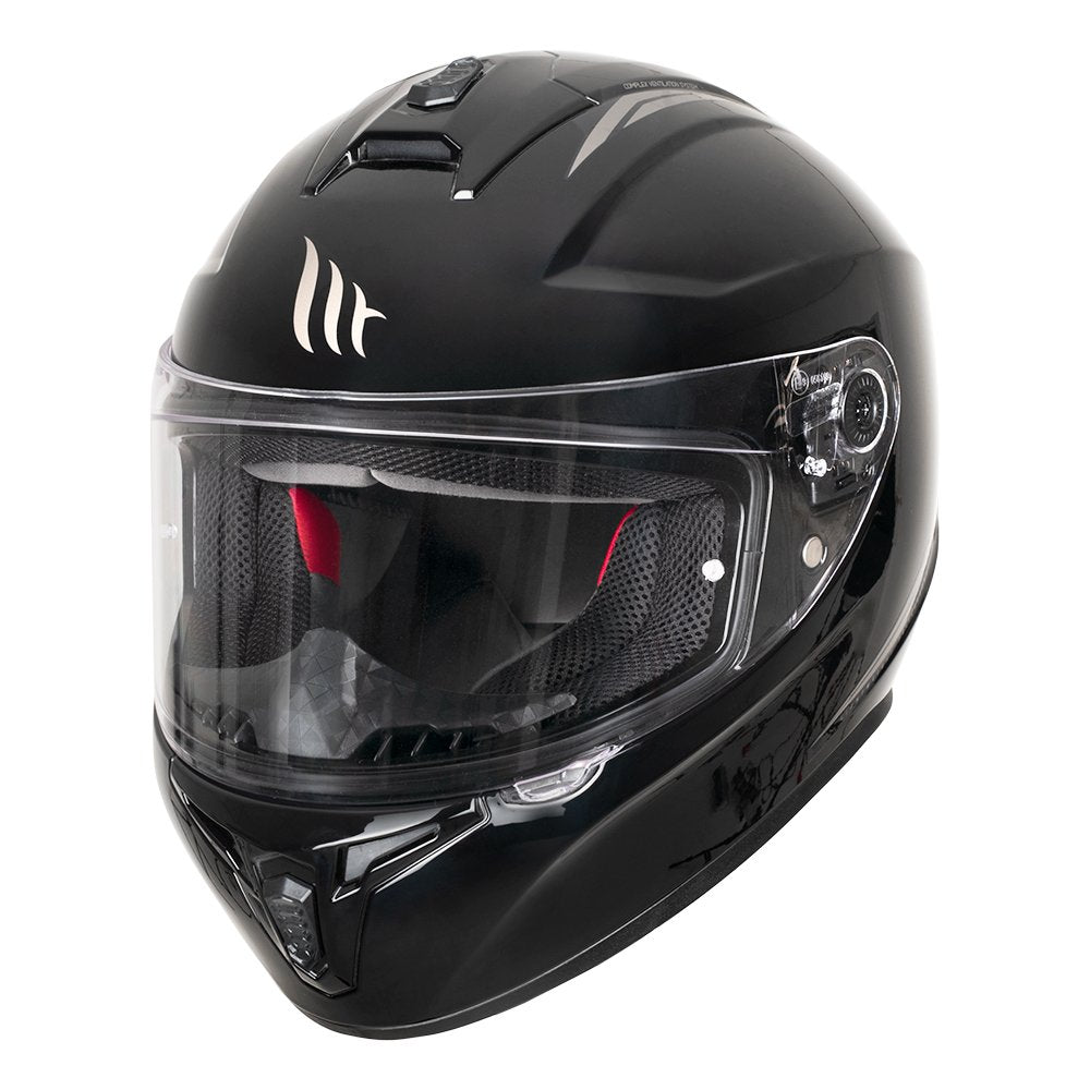MT Draken Gloss Black Motorcycle Helmet DD Chinstrap