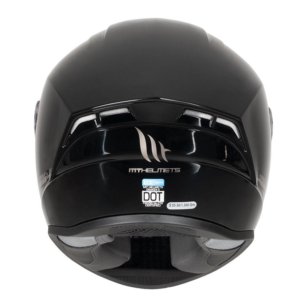 MT Draken Gloss Black Motorcycle Helmet DD Chinstrap