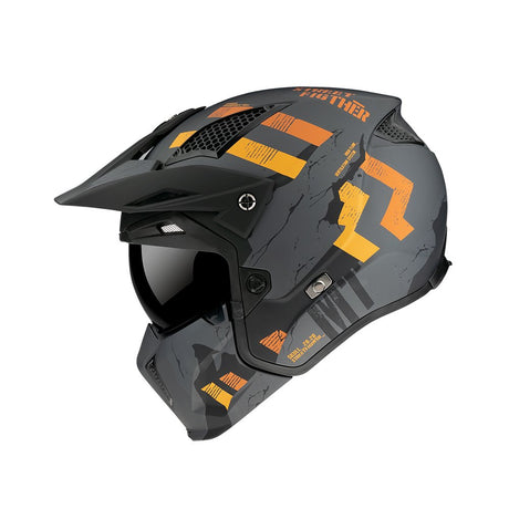MT Streetfighter Skull A12 Matt Grey Adventure Motorcycle Helmet