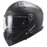 LS2 FF811 Vector II Splitter Tropical Gloss Black White Motorcycle Helmet with LS2 CARDO Intercom 4X Preinstalled