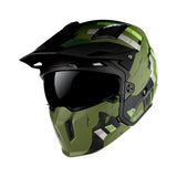MT Streetfighter Skull A16 Matt Green Adventure Motorcycle Helmet