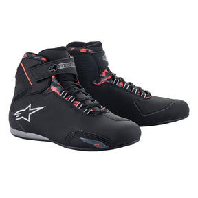 Alpinestars Sektor WP Shoe Blk/Dark Grey/Red.Fluo mens motorcycle boots
