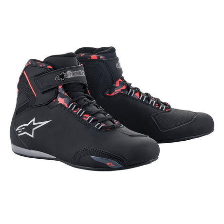 Alpinestars Sektor WP Shoe Blk/Dark Grey/Red.Fluo mens motorcycle boots