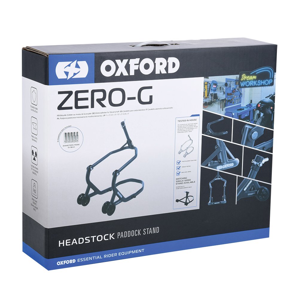 Oxford OX265 ZERO-G Headstock Motorcycle Front Paddock Stand Heavy Duty