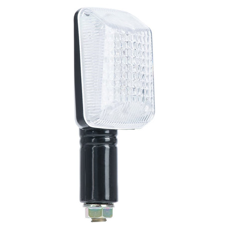 Oxford EL335 Motorcycle Rectangle Indicator Black Short Stem Clear Lens