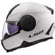 LS2 FF902 Scope II Solid Gloss White 90° Flip Modular Motorcycle Helmet