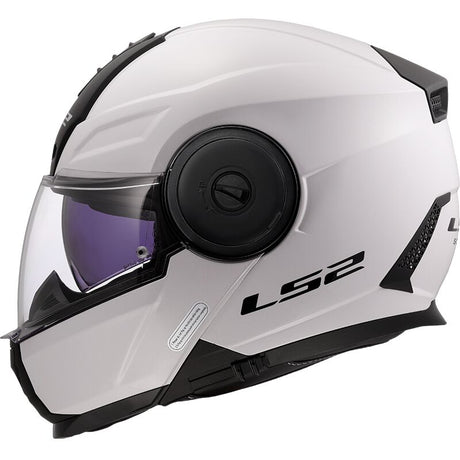 LS2 FF902 Scope II Solid Gloss White 90° Flip Modular Motorcycle Helmet