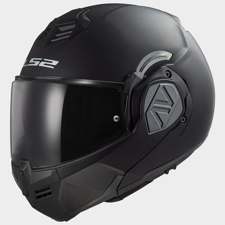 LS2 FF906 Advant Solid Matt Black 180° Flip Modular Motorcycle Helmet with LS2 CARDO Intercom 4X Preinstalled