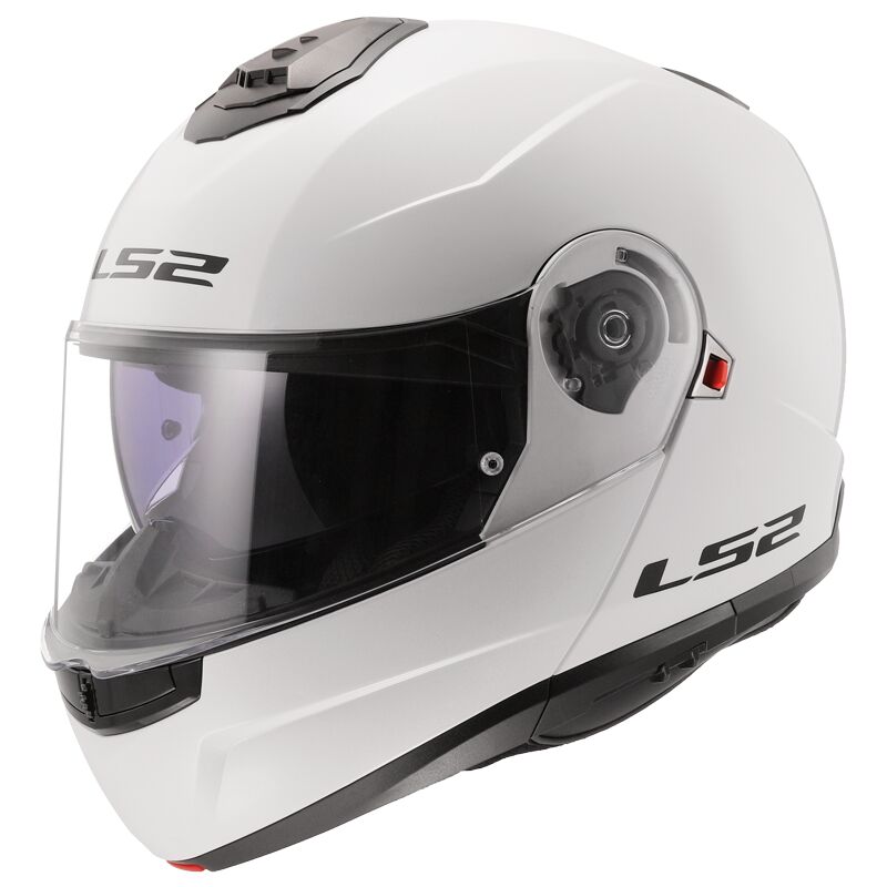 LS2 FF908 STROBE II Solid Gloss White 90° Flip Modular Motorcycle Helmet