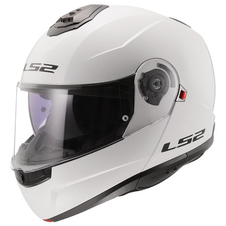 LS2 FF908 STROBE II Solid Gloss White 90° Flip Modular Motorcycle Helmet